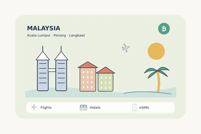 Kuala Lumpur-inspired twin towers and warm Penang-inspired shophouses sit beside a Langkawi-inspired palm and water in an original Malaysia scene.
