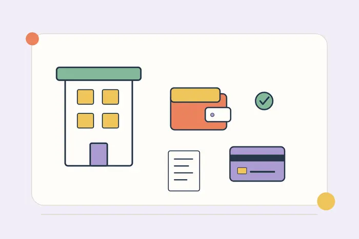 A hotel, prepaid wallet and a separate check-in payment card.